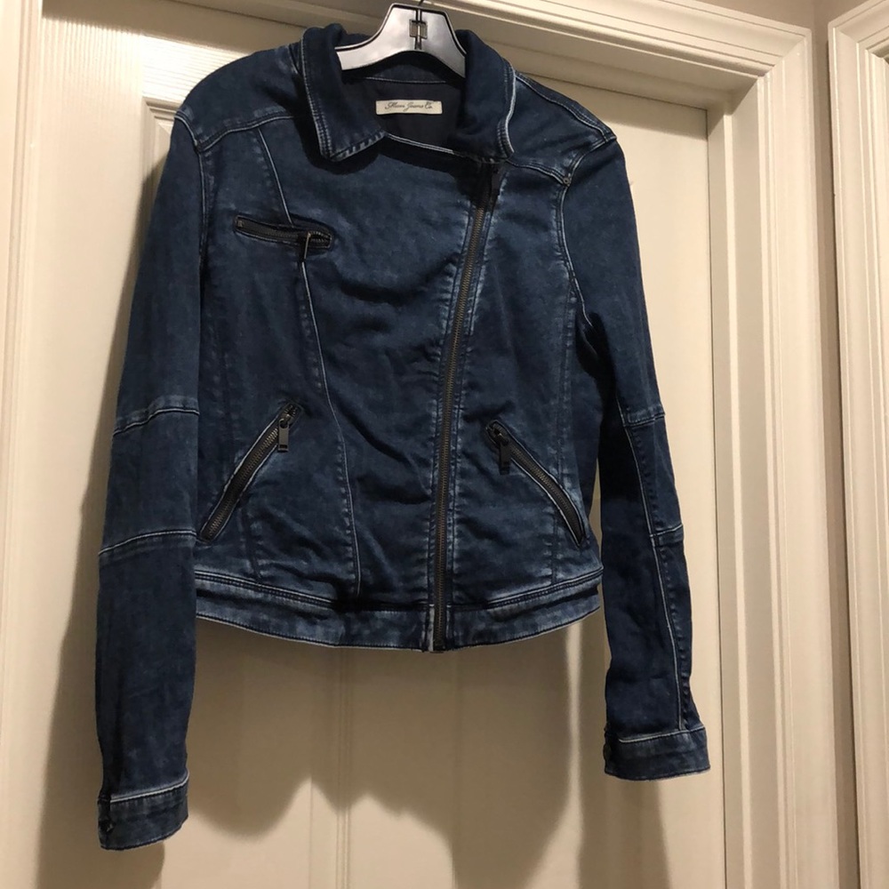 Asymmetrical jean jacket